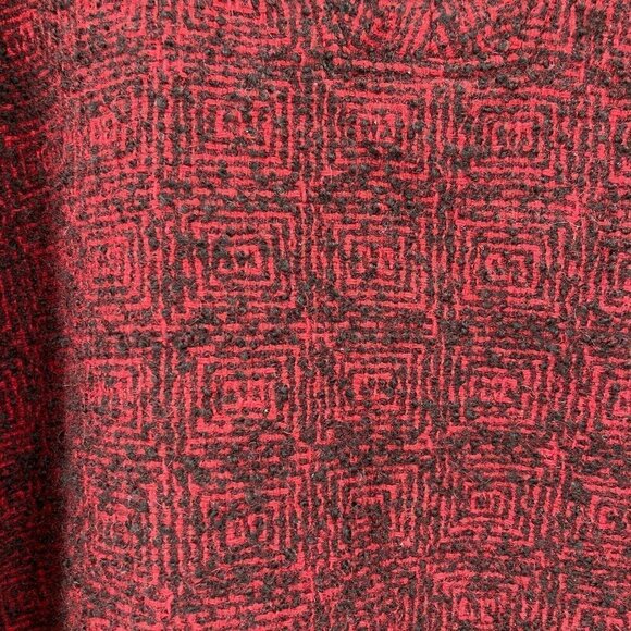 Flamstead of Vermont Vintage Red & Black Wool Poncho Cape Jacket - Picture 4 of 10